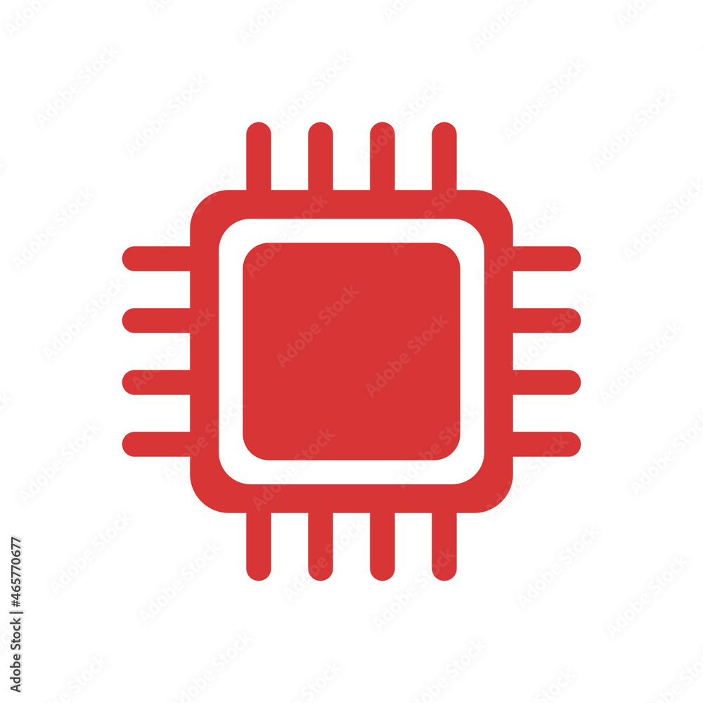 Processor CPU vector icon. Red symbol Processor CPU vector icon. Red symbol