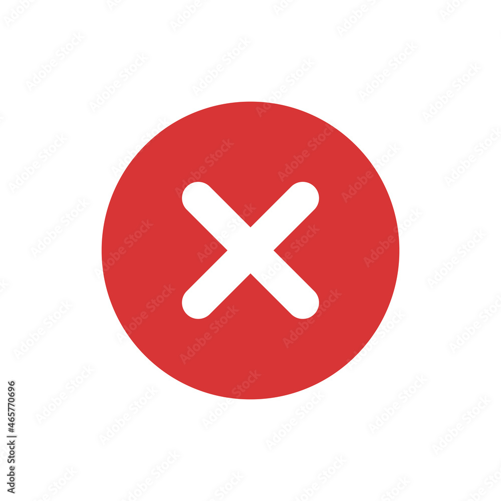 Cancel vector icon. Red symbol Cancel vector icon. Red symbol