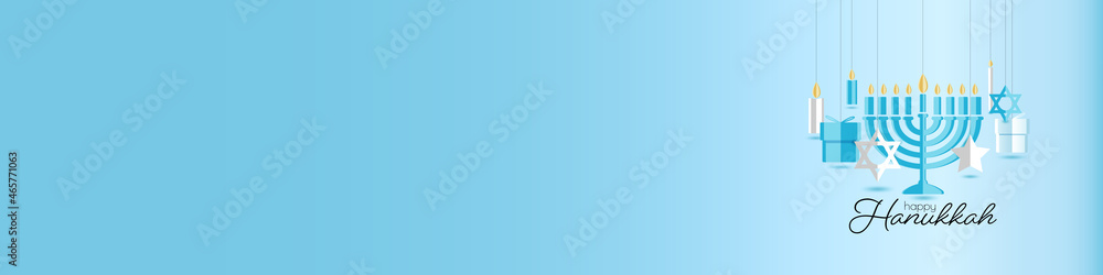 Happy Hanukkah banner. Happy Hanukkah banner.