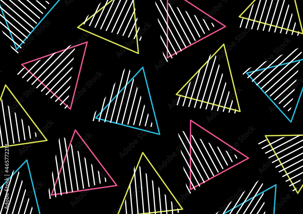 おしゃれポップな幾何学模様背景 三角形 ネオン Geometric Pattern Triangle Background Fashionable Stock ベクター Adobe Stock