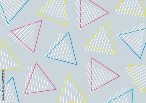 おしゃれポップな幾何学模様背景　三角形　グレーGeometric pattern triangle background Fashionable