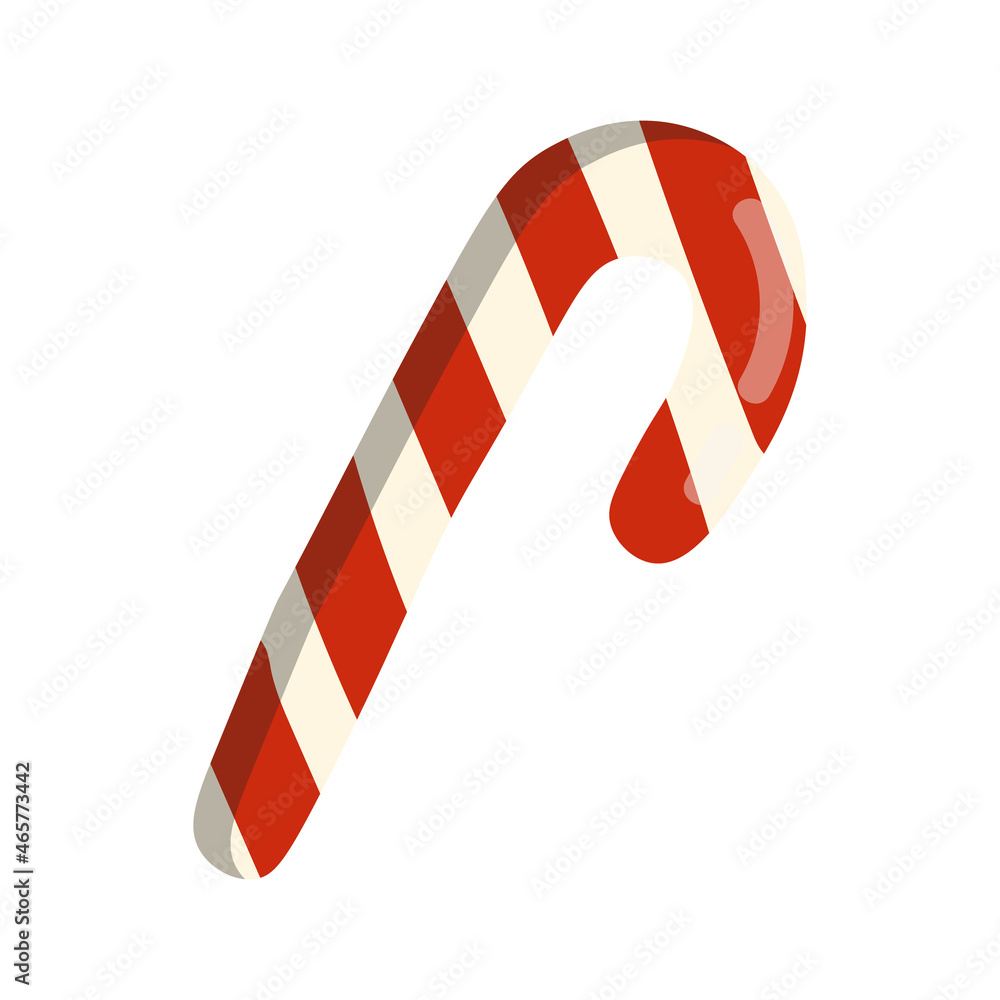 Traditional Christmas candy cane isolated on white background. Winter holiday food. Happy new year. Merry Christmas holiday. Vector illustration. Traditional Christmas candy cane isolated on white background. Winter holiday food. Happy new year. Merry Christmas holiday. Vector illustration.