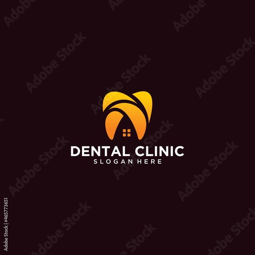Set of dental clinic logo design concept, dental implant logo, modern dental care logo template