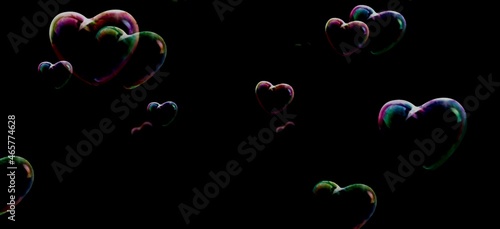 background with bubble hearts
