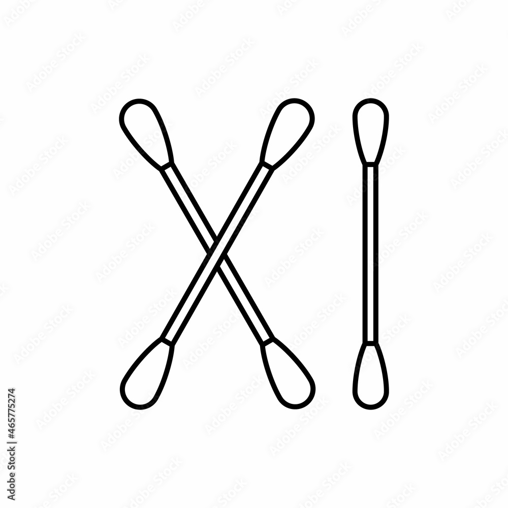 three cotton buds line art vector icon three cotton buds line art vector icon