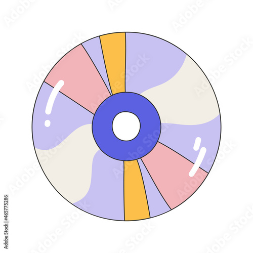 Colorful disk Icon. Nostalgia for the 2000 years. Y2k style. Simple flat linear vector illustration isolated on a white background.