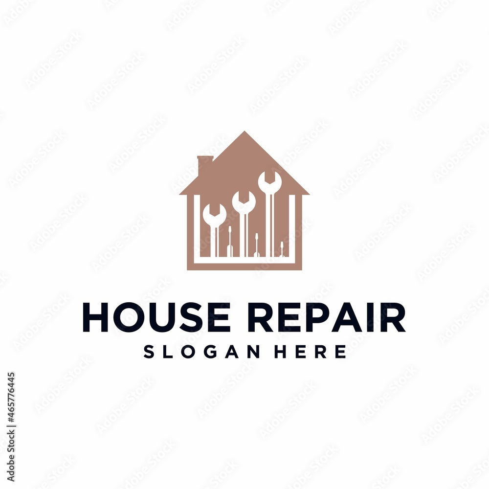 Home repair logo, home repair logo. home improvement tool badge. home toolbox icon