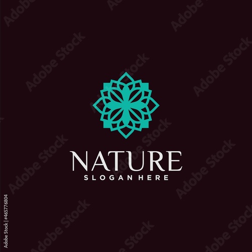 Set of modern natural and organic product logo templates, logo and emblem design in trendy linear nature style floral and natural cosmetic concept and