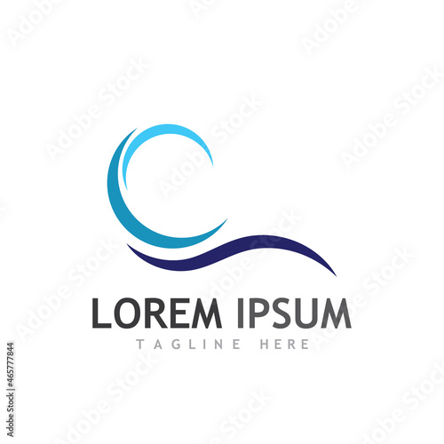 Water wave icon vector