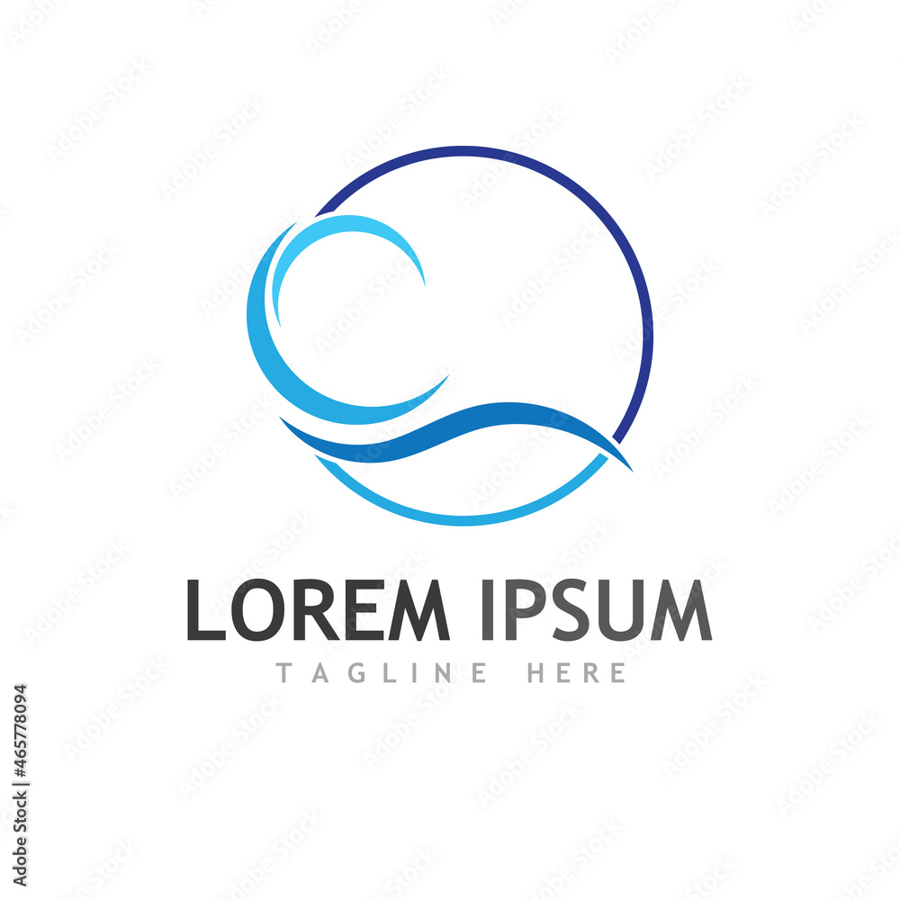 Fototapeta premium Water wave icon vector