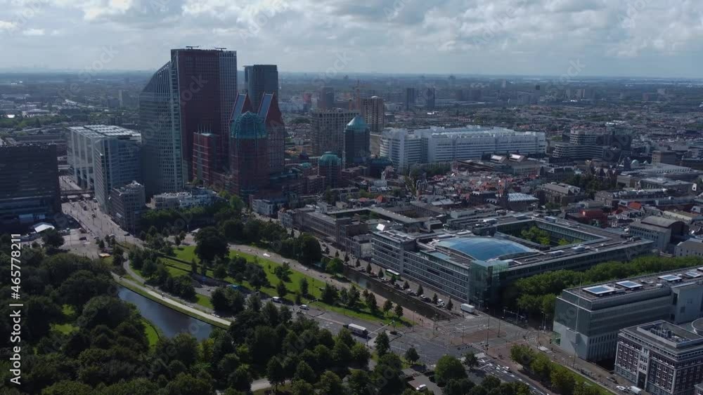 Aerial view around den haag in netherlands on a sunny and windy morning day Aerial view around den haag in netherlands on a sunny and windy morning day