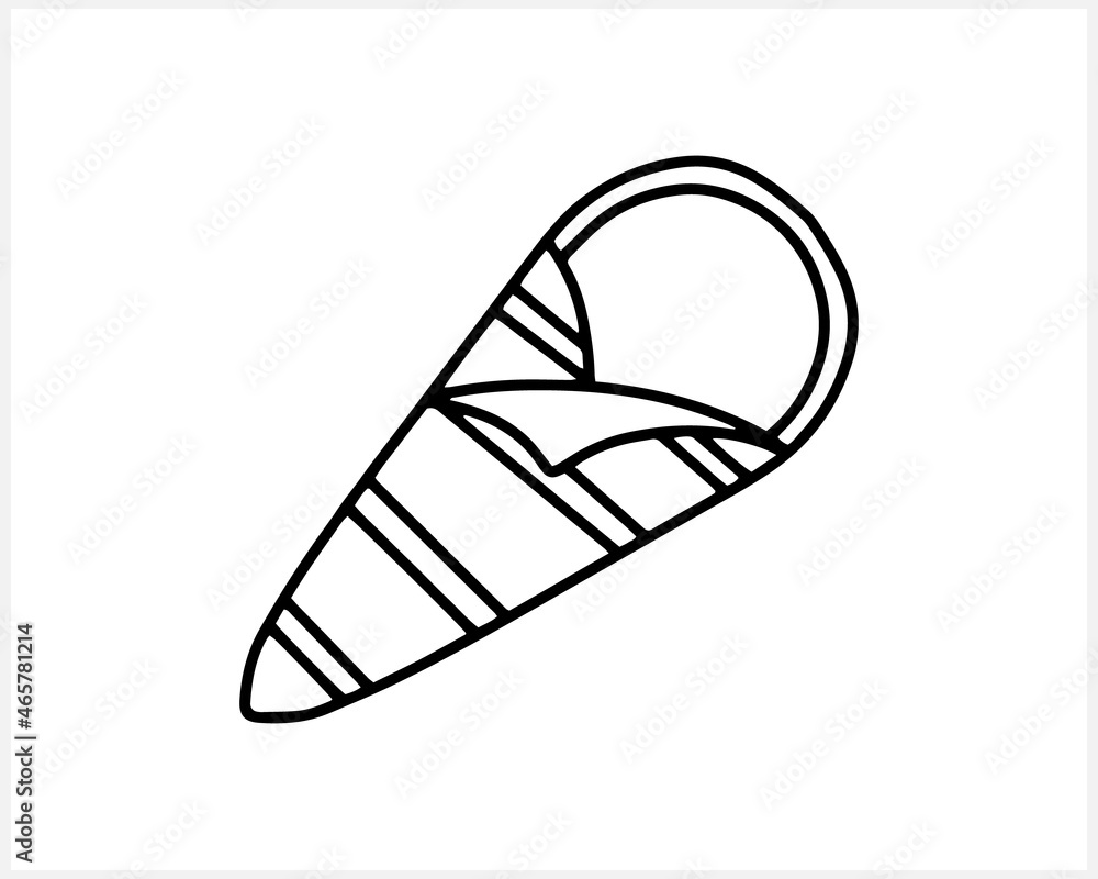 Doodle tourizm sleeping bag clip art isolated. Sketch vector stock illustration. EPS 10 Doodle tourizm sleeping bag clip art isolated. Sketch vector stock illustration. EPS 10