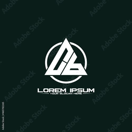 Letter CB triangle logo design vector