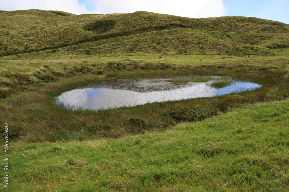 Volcanic lagoon, Sao Jorge island, Azores Volcanic lagoon, Sao Jorge island, Azores