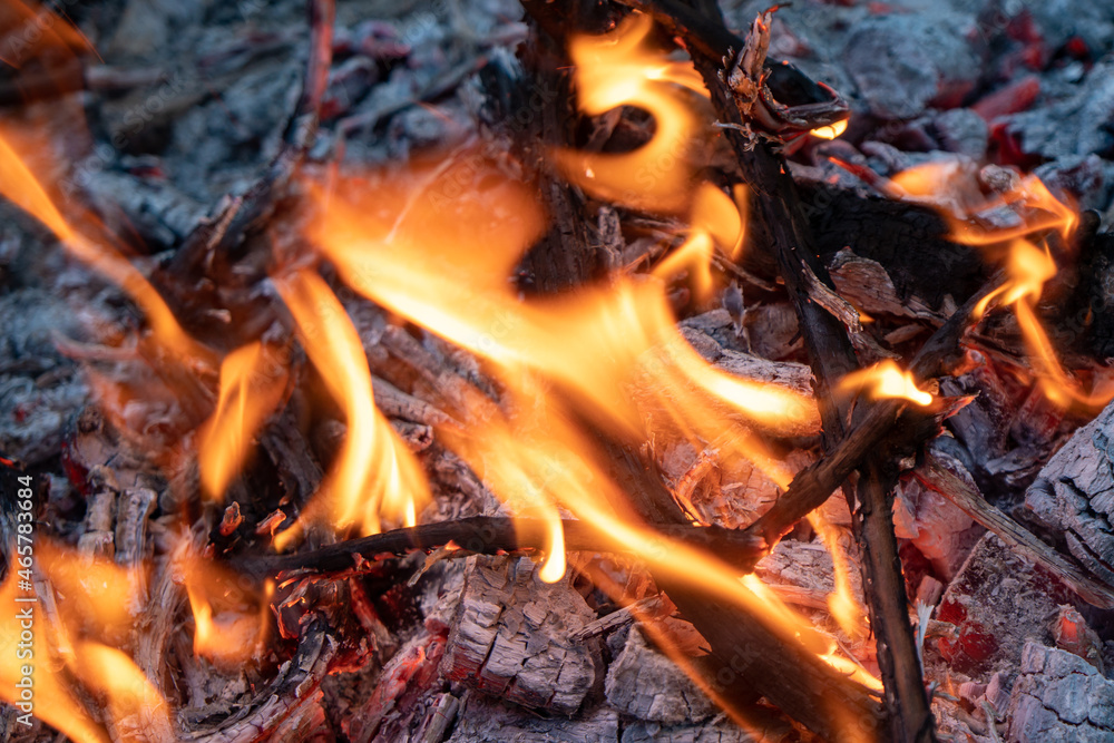 Hot black and red coals for barbecue Hot black and red coals for barbecue