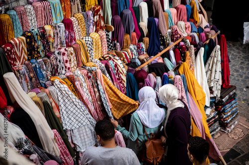 muslim women shopping for burqas in Egypt