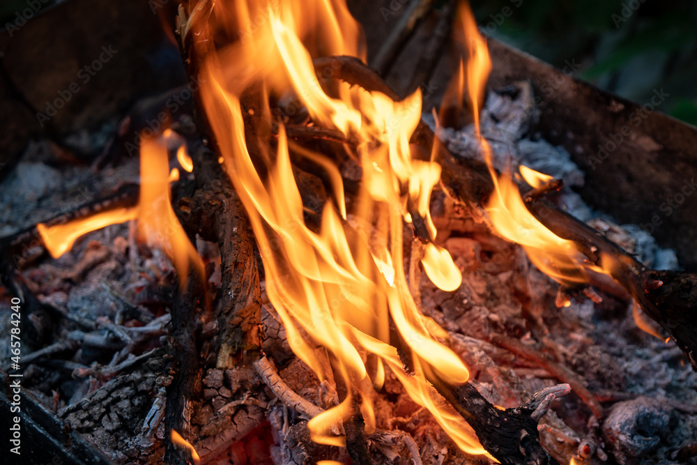 Hot black and red coals for barbecue Hot black and red coals for barbecue