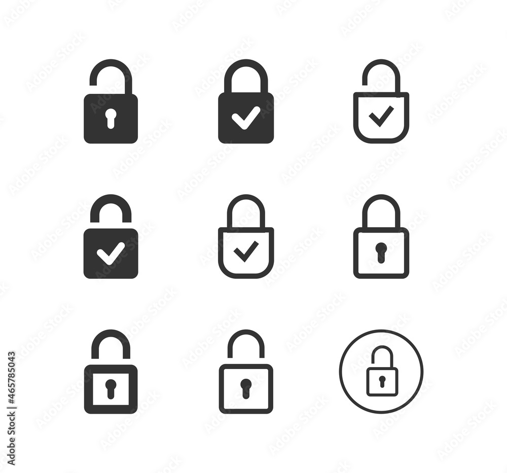 Web Security Lock vector Icon set. Safety, web security Web Security Lock vector Icon set. Safety, web security