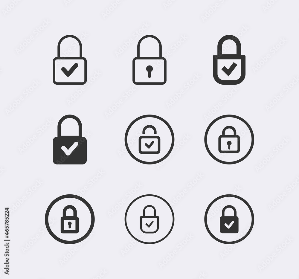 Web Security Lock vector Icon set. Safety, web security Web Security Lock vector Icon set. Safety, web security