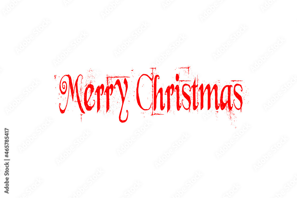 Greeting banner postcard with red inscription Merry Christmas on white background Greeting banner postcard with red inscription Merry Christmas on white background