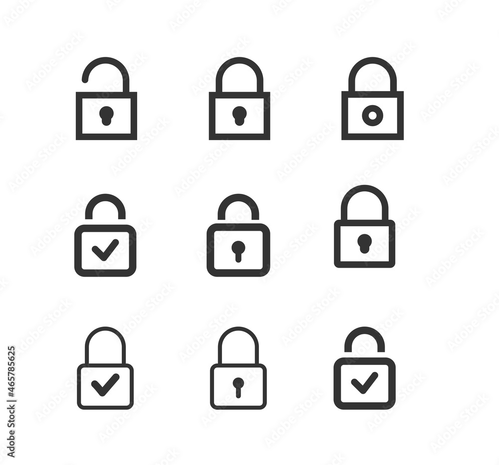 Web Security Lock vector Icon set. Safety, web security Web Security Lock vector Icon set. Safety, web security