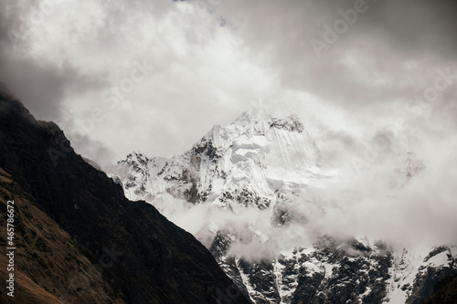 snow covered mountains in the Andes Mountains Salkantay Pass © Zach