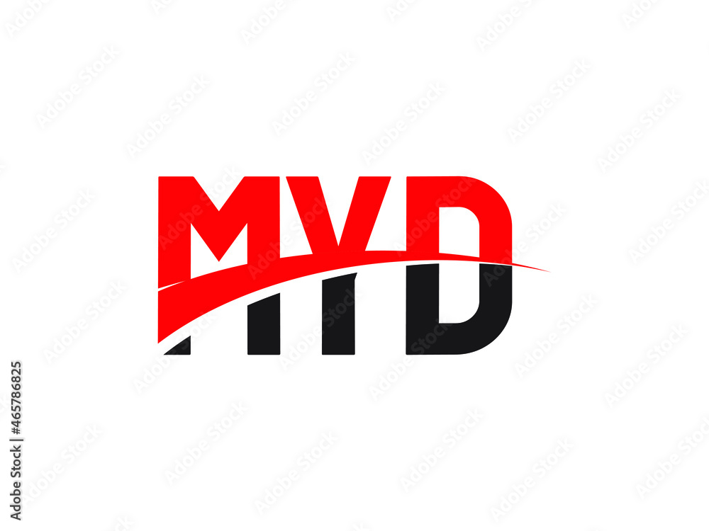 MYD Letter Initial Logo Design Vector Illustration - obrazy, fototapety, plakaty 