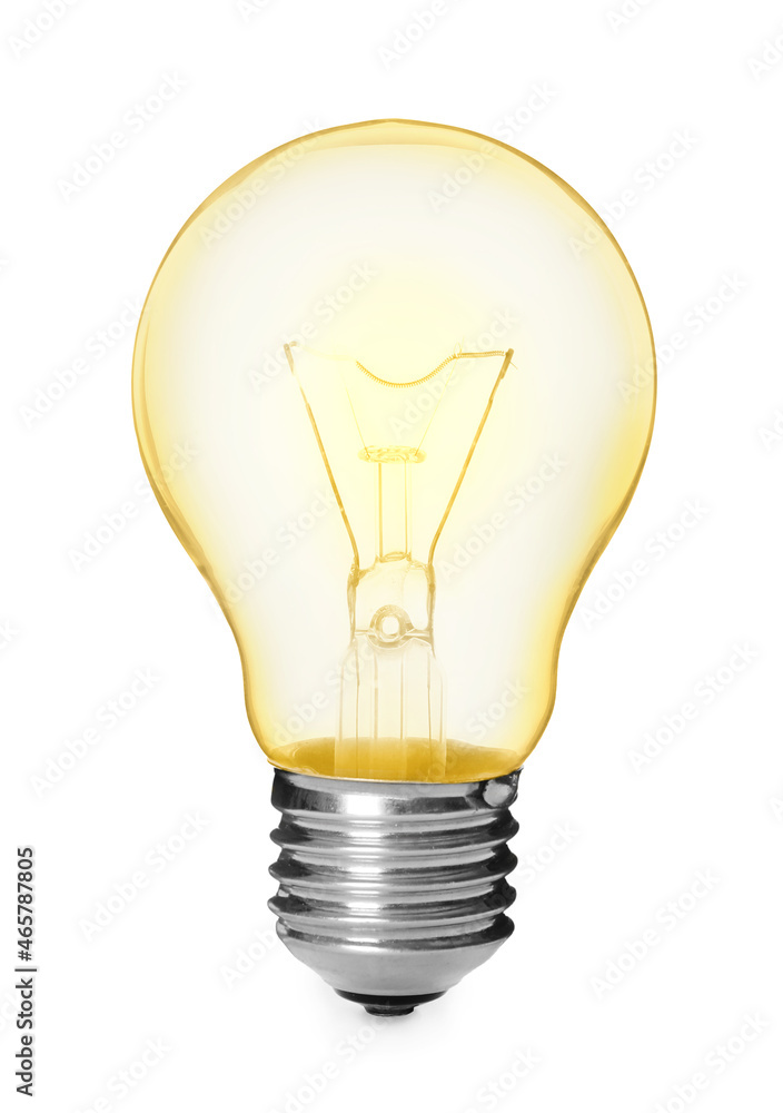 Modern glowing lamp bulb on white background Modern glowing lamp bulb on white background