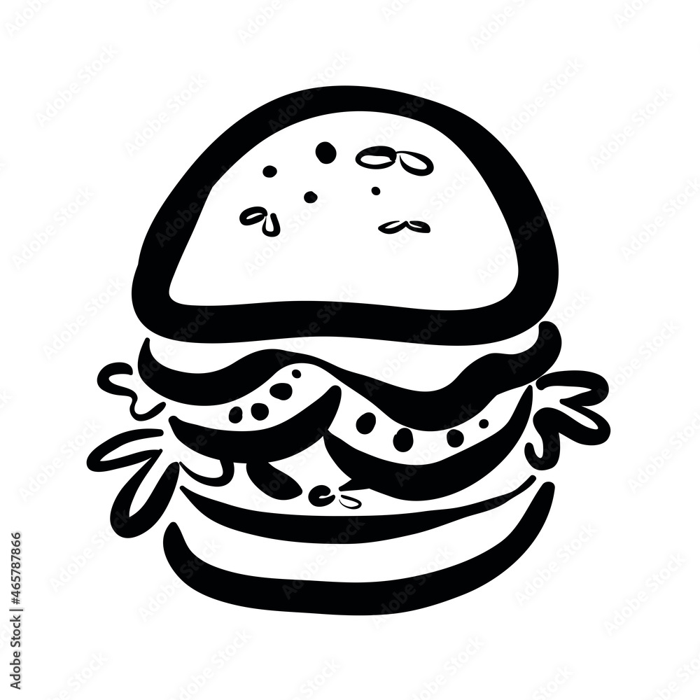 Burger line art Burger line art
