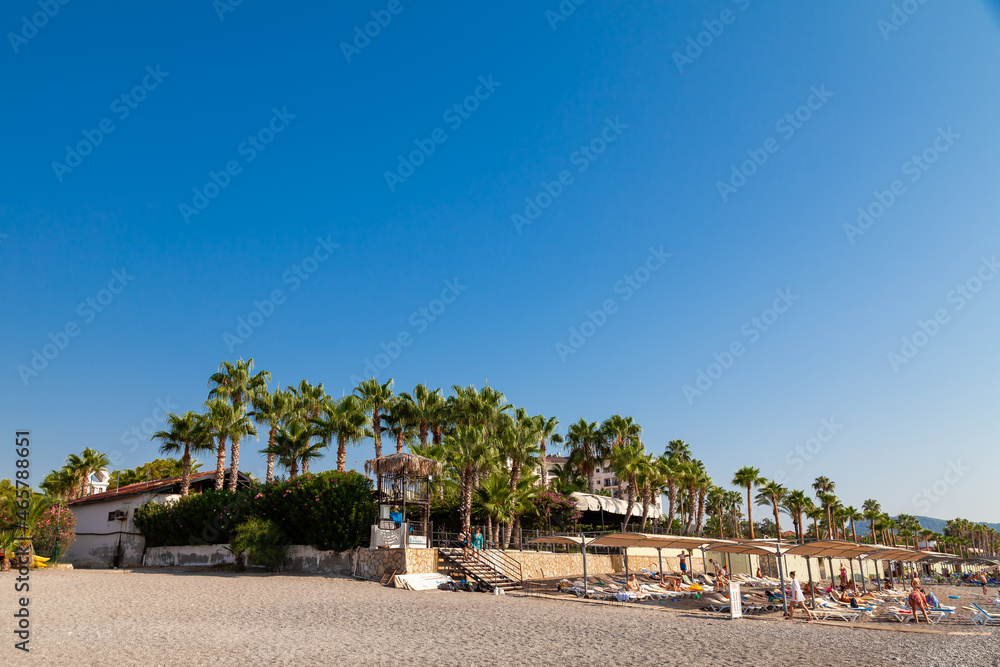 Luxurious 5-star hotel in camyuva, turkey. Is a popular tourist destination near sea with beach