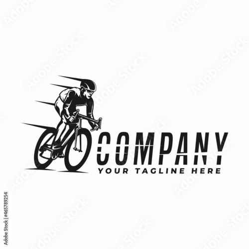 racing bicycle logo black and white