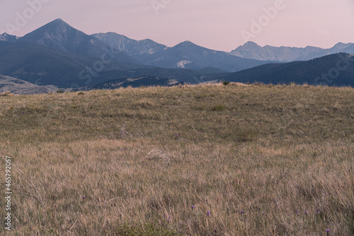 Livingston, Montana mountain backdrop.  Big SKy Country photo