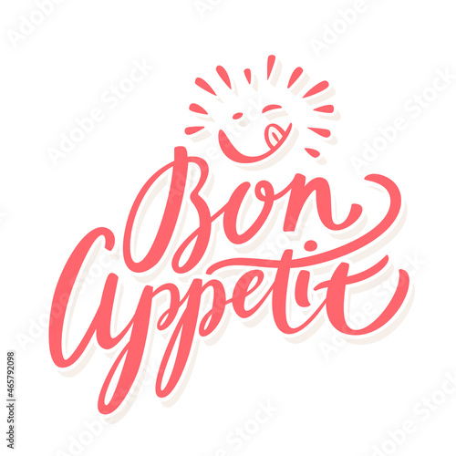  Bon appetit. Enjoy your meal. Good Appetite. Vector handwritten lettering.