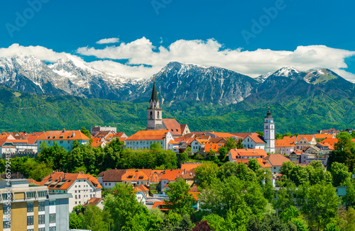 Picturesque view of the ancient Slovenian town of Kranj photo