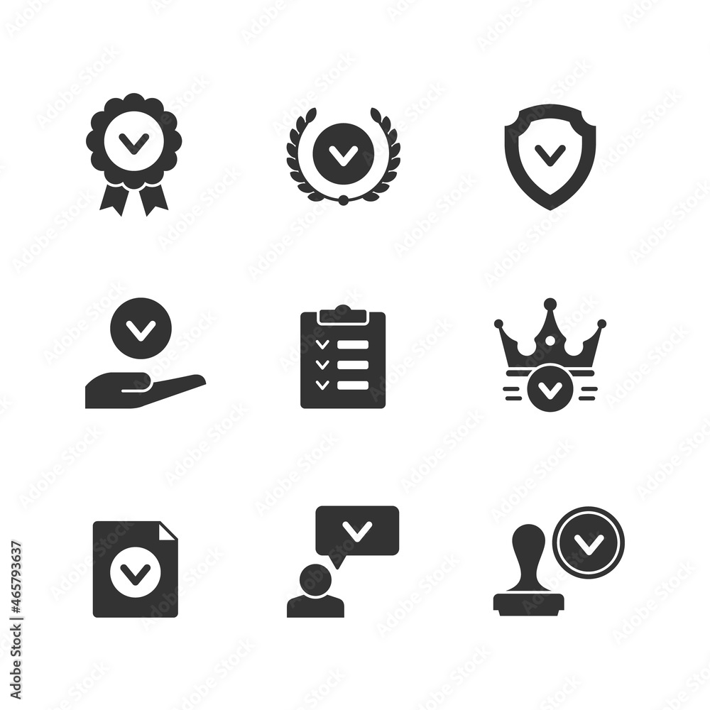 Set glyph icons of check mark Set glyph icons of check mark