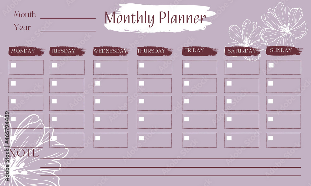 Weekly planner template Basic printable weekly Stock Illustration ...