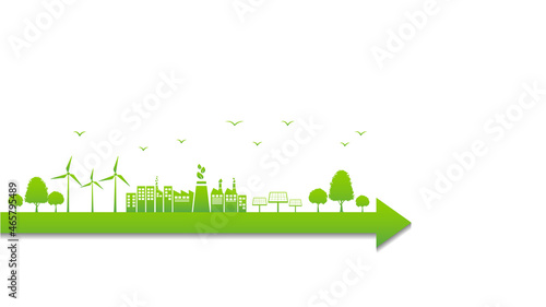 Go green with Eco friendly and Sustainability development, Save the world, Environmental and Ecology concept, Vector illustration