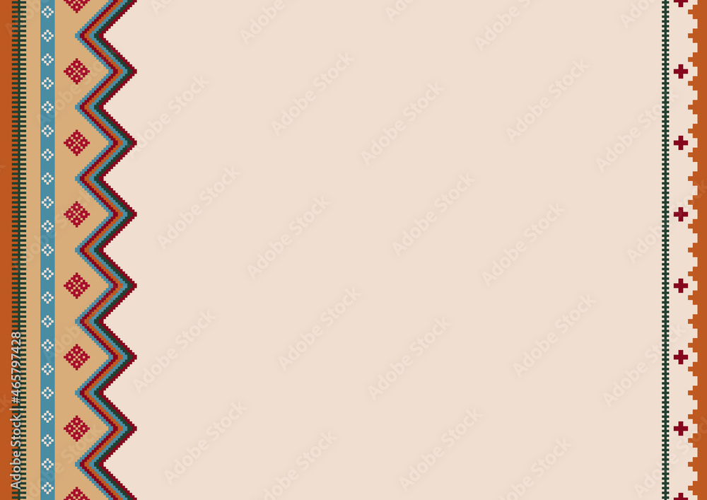 Native american pattern. Boho, ethnic tribal background with copy space for text. For brochure, banner, card, restaurant menu. Cinco de Mayo decor. Native Mexican vector pattern. Native american pattern. Boho, ethnic tribal background with copy space for text. For brochure, banner, card, restaurant menu. Cinco de Mayo decor. Native Mexican vector pattern.