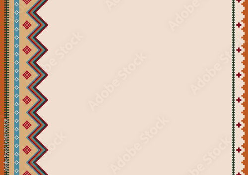 Native american pattern. Boho, ethnic tribal background with copy space for text. For brochure, banner, card, restaurant menu. Cinco de Mayo decor. Native Mexican vector pattern.