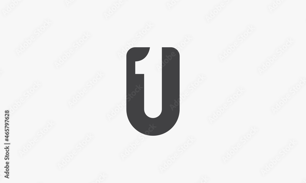 number 1 or U1 or 1U letter logo isolated on white background. number 1 or U1 or 1U letter logo isolated on white background.