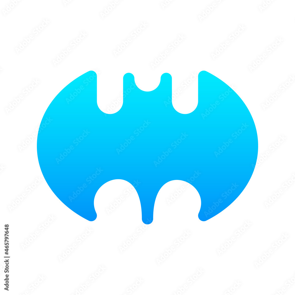 Illustration vector graphic icon of Bat. Gradient Style Icon. Halloween Themed Icon. Vector illustration isolated on white background. Perfect for website or application design. Illustration vector graphic icon of Bat. Gradient Style Icon. Halloween Themed Icon. Vector illustration isolated on white background. Perfect for website or application design.