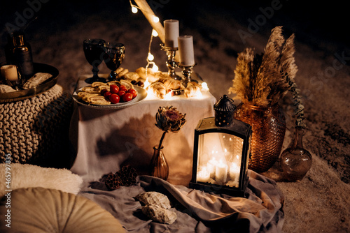 moroccan decor on the shores of a beautiful lake