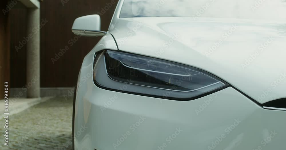 Front view of the electric car. Front view of the electric car.