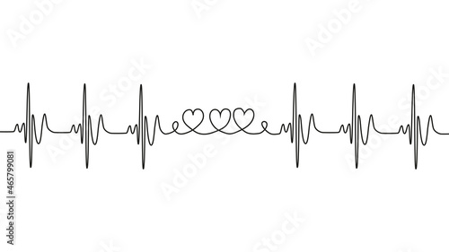 love lettering heartbeat design positive motivational optimist heart love.