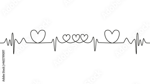 love lettering heartbeat design positive motivational optimist heart love.