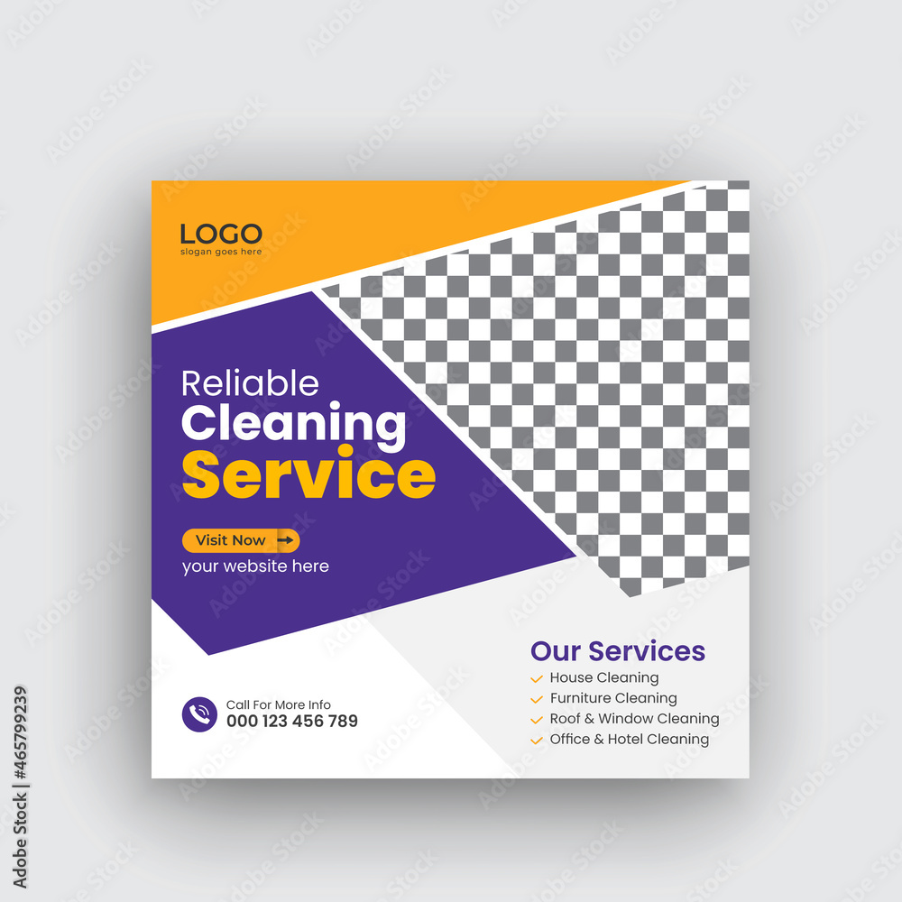 Obraz premium Cleaning Service Social media banner instagram post and web banner template Premium Vector