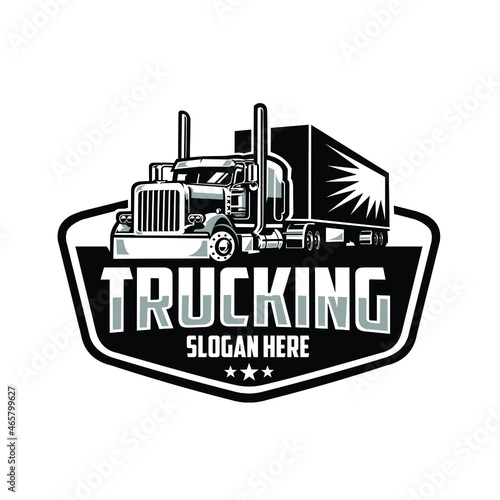 Trucking logo. Emblem badge style concept. Perfect use of truck and freight industry logo