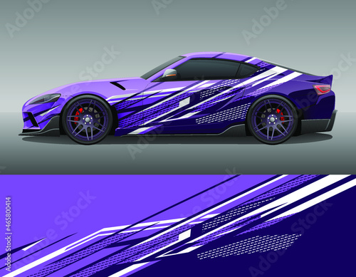 Car wrap vinyl racing decal ornament. Abstract geometric stripes sport background design print template. Vector illustration.