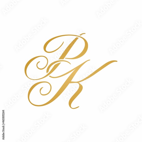 PK initial logo design vector stock
