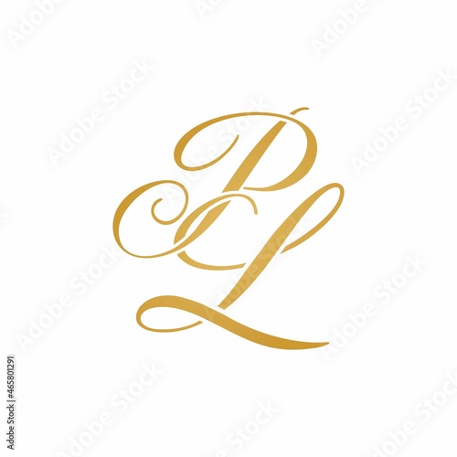 PL initial logo design vector stock
